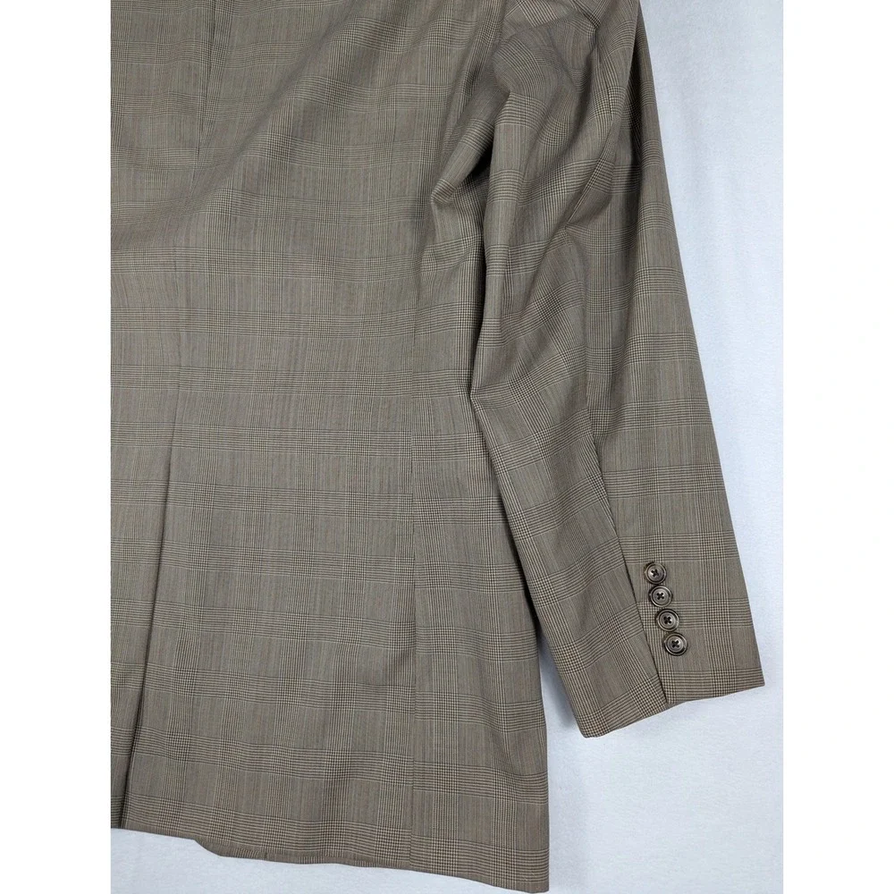 Jos‎ A Bank Stays Cool Glen Plaid Wool Mens 2 Button Blazer Size 44L